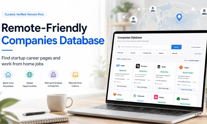 Remote-Friendly Companies Database: Find Startup Career Pages and Work From Home Jobs