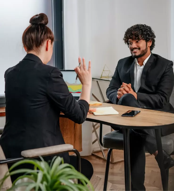 Pinky HR professional one on one meeting